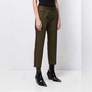 Equipment femme olive green cropped trousers size 0